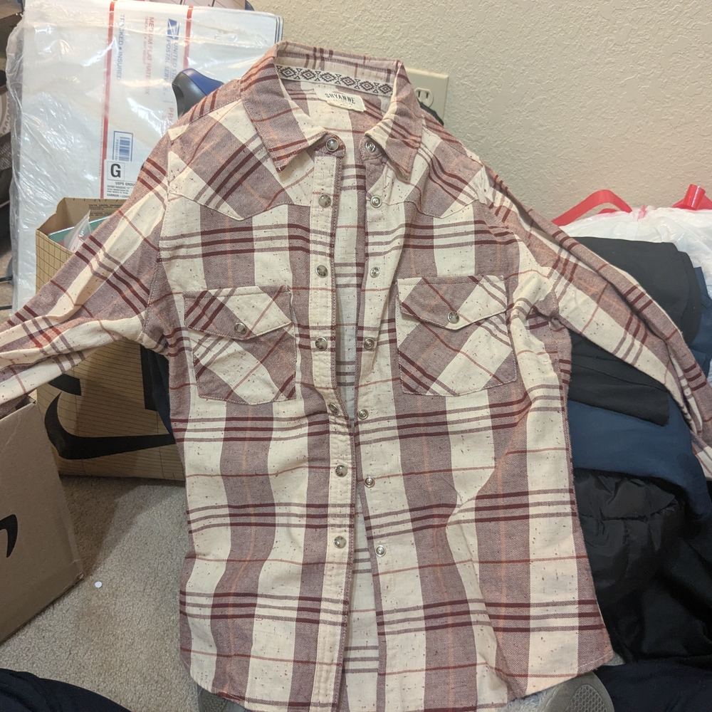 Plaid Button-Up Shirt